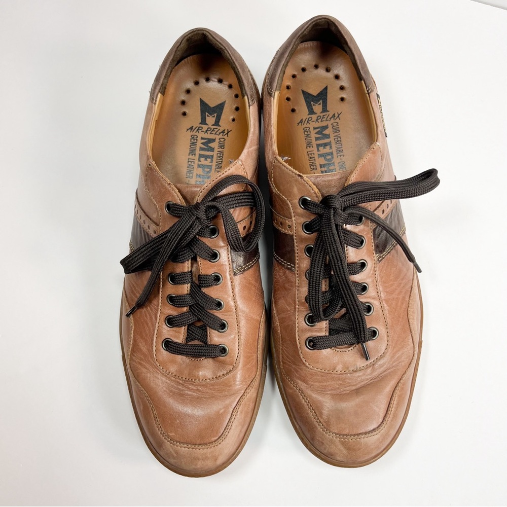 Mephisto Mens Air Relax Sneakers Urban Chestnut Brown Tan Leather Lace Up size 9 - Picture 5 of 15